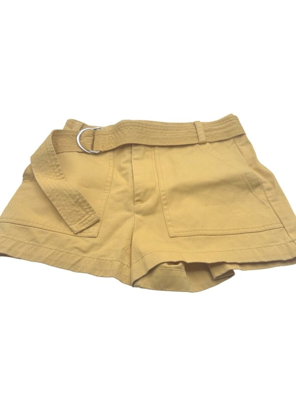 Forever 21 Size Small  Yellow High-Waisted Shorts Belted Waist Front Pockets